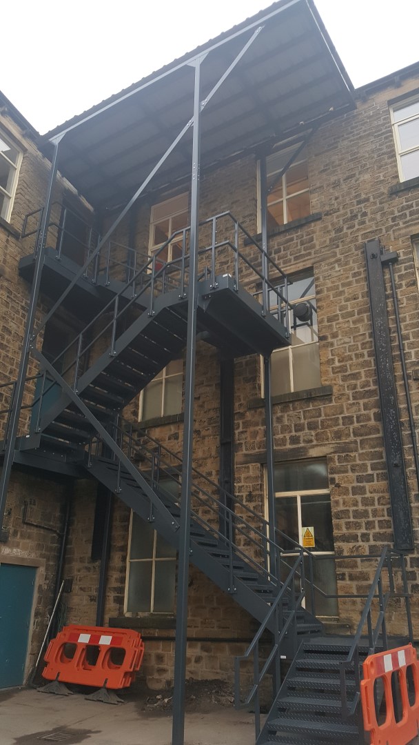 Steel Fabricators of Balconies, Staircases. Standard Single Flight Fire