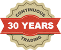Continuous 25 Years Trading Stamp