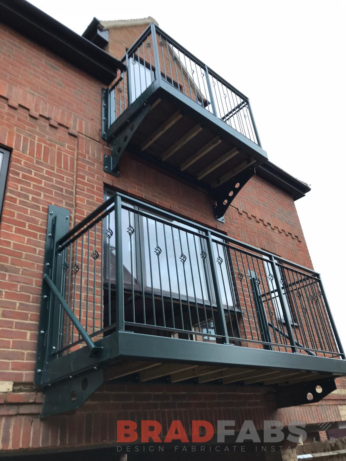 Mild steel, galvanised and powder coated bespoke balcony by Bradfabs ltd 