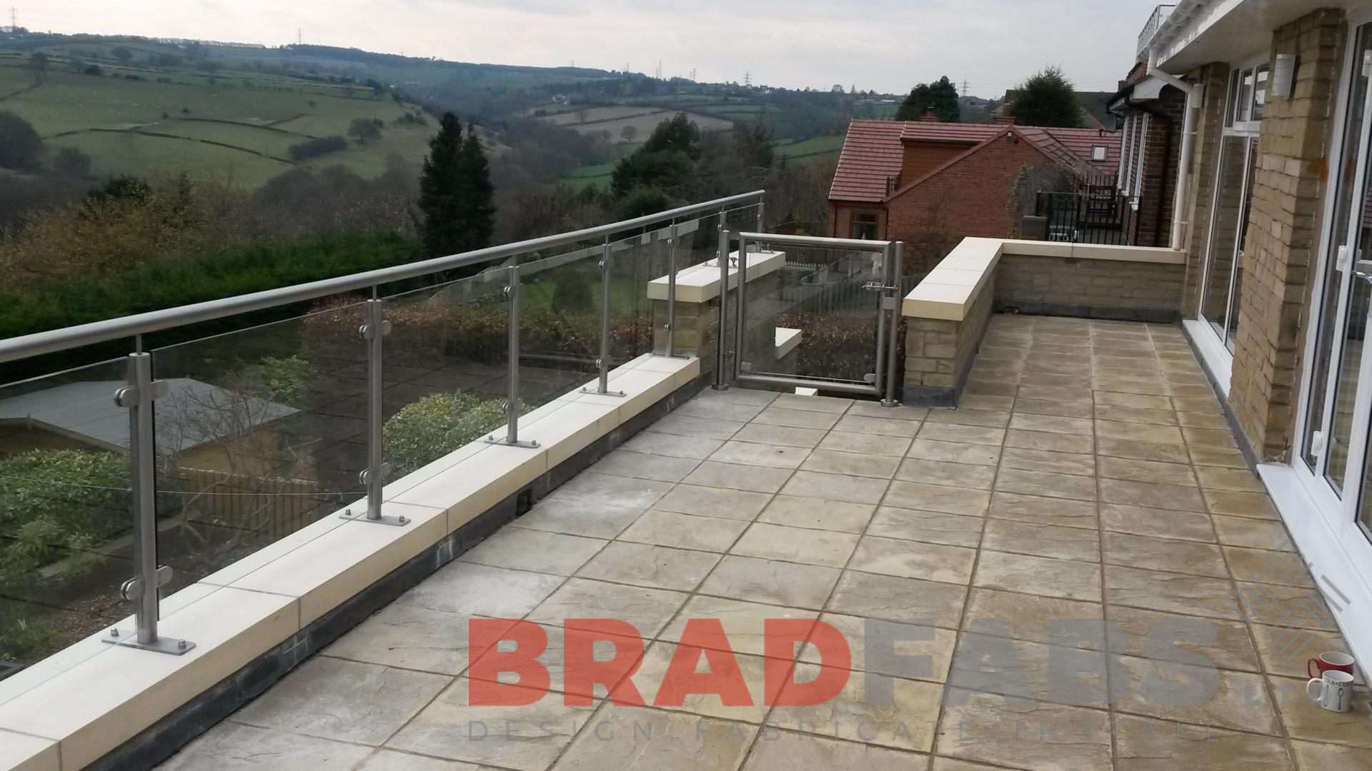 Stainless steel and toughened safety glass balustrade