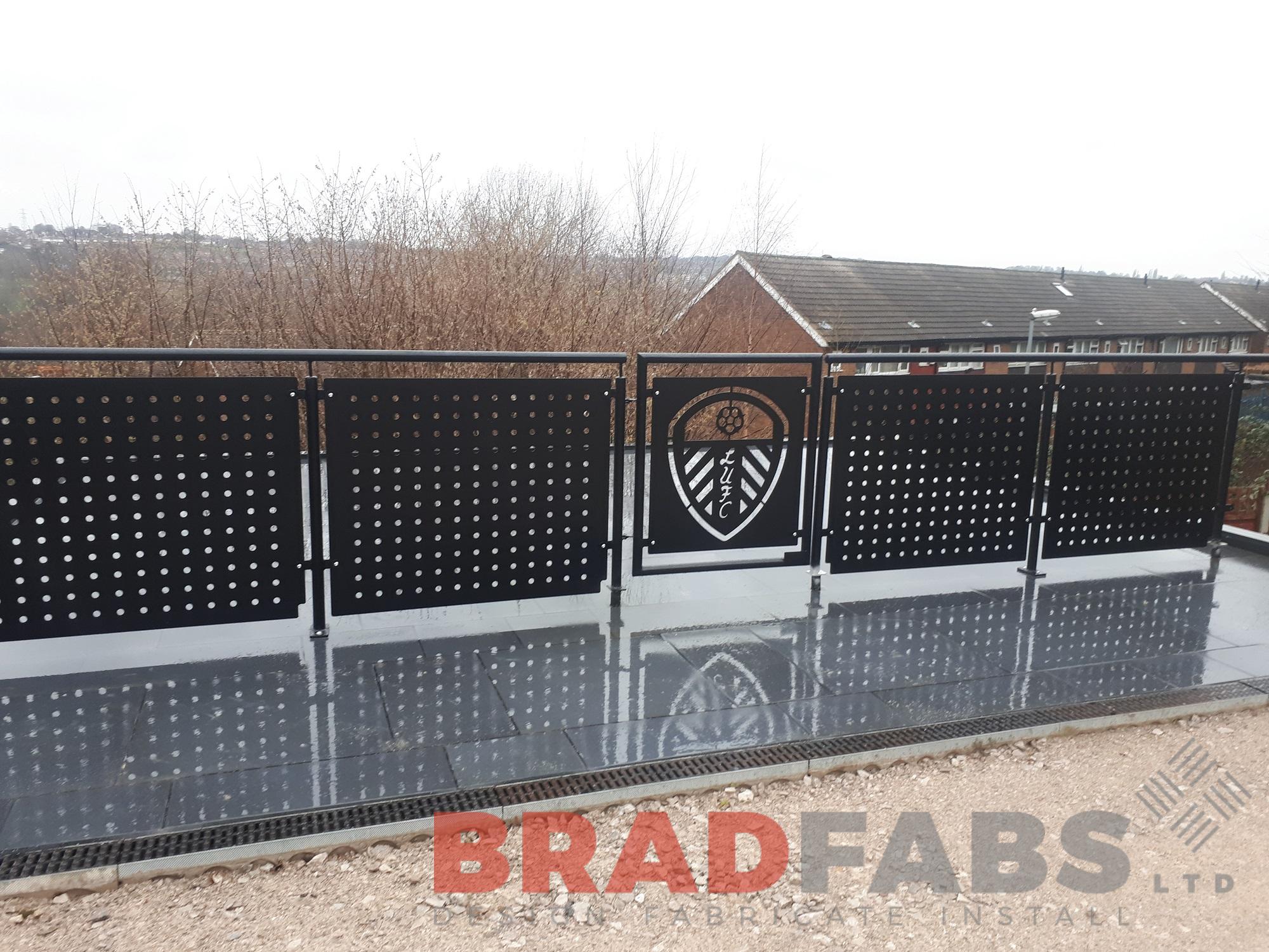 Bespoke decorative balustrade in mild steel, powder coated and galvanised by Bradfabs UK