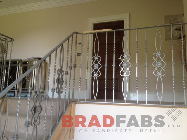 Bespoke decorative balustrade for a domestic property in mild steel and powder coated by Bradfabs 