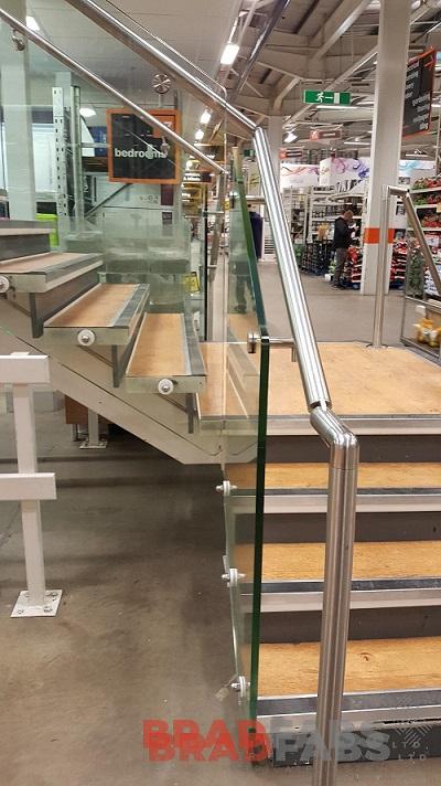 Stainless steel and glass balustrade for a commercial project by Bradfabs Ltd
