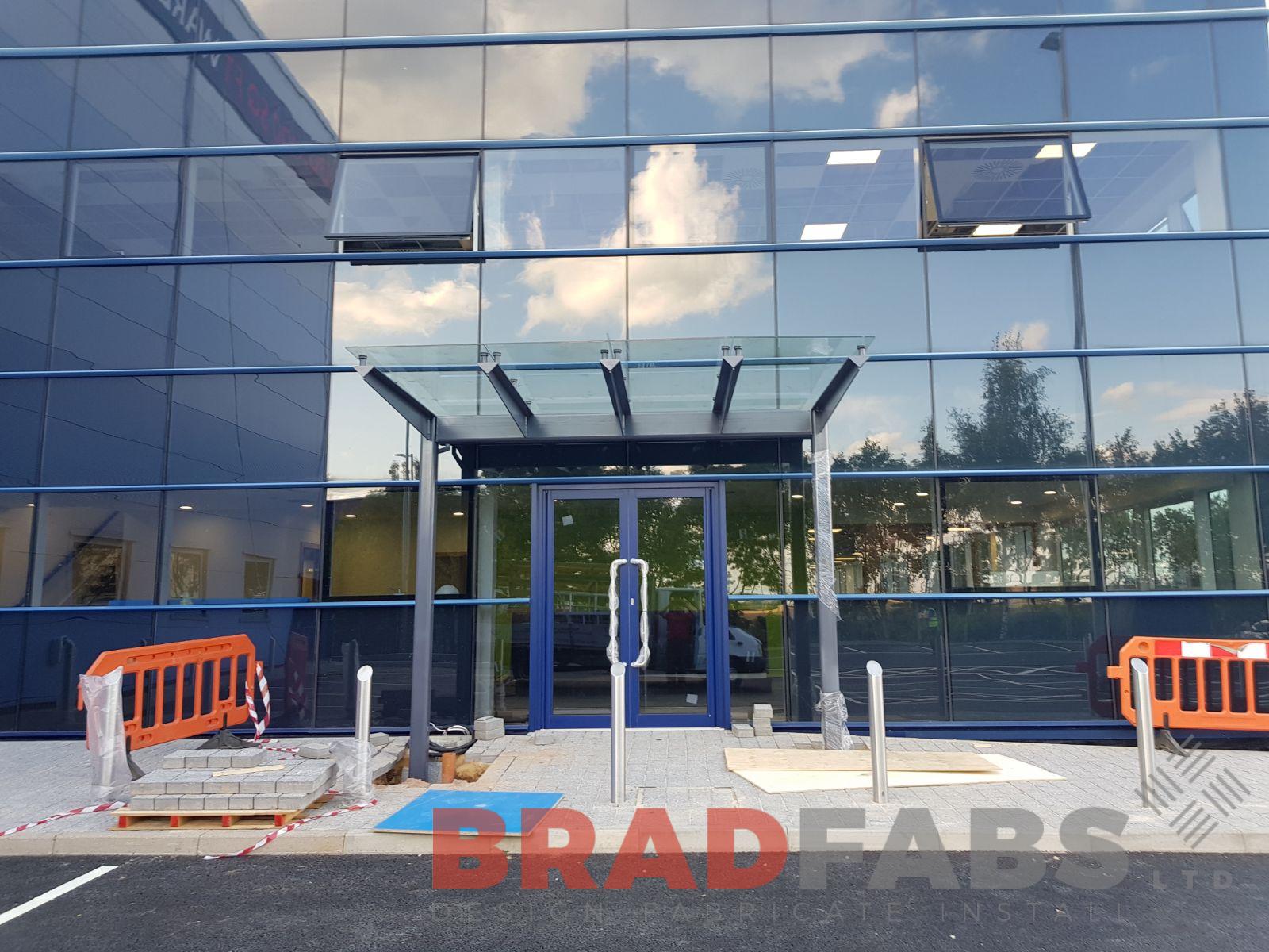 Bradfabs designed and manufactured this large entrance canopy in Hertfordshire