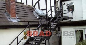 Straight staircase, designed and installed by Bradfabs UK, mild steel, galvanised 