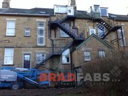 Staircase, straight staircase, mild steel, galvanised, powder coated, Bradfabs UK