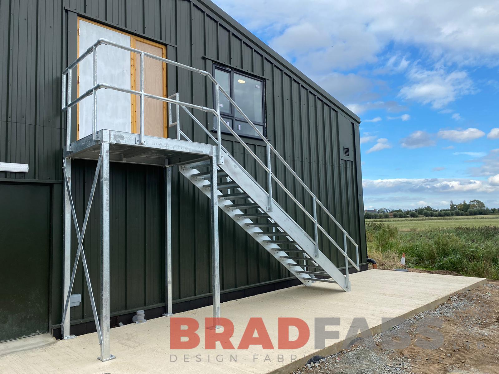 Bradfabs, fire escape, steel staircase, external staircase, galvanised staircase 