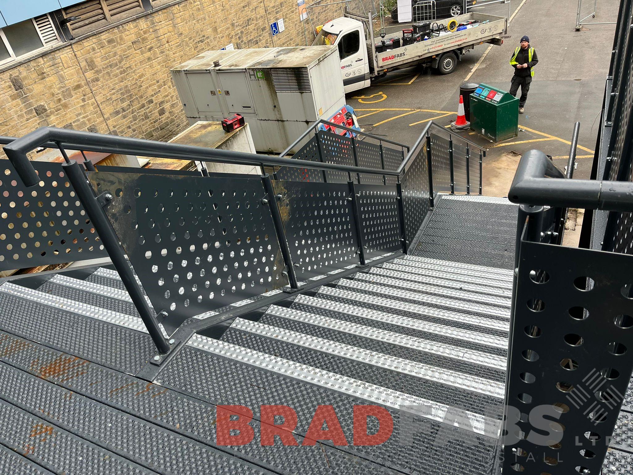 Bespoke External Fire Escape Staircase for a local university by Bradfabs