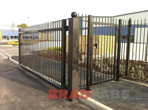 mild steel, galvanised and powder coated black bespoke gates by Bradfabs 