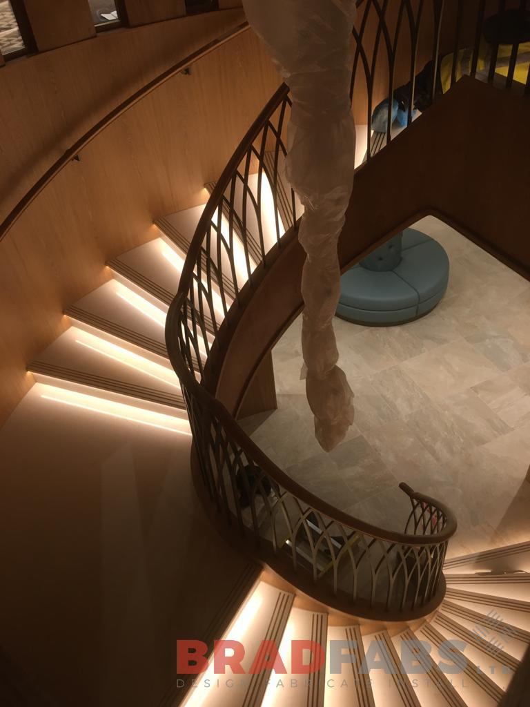 Individually designed grand staircase, with decorative balustrade by Bradfabs Ltd 