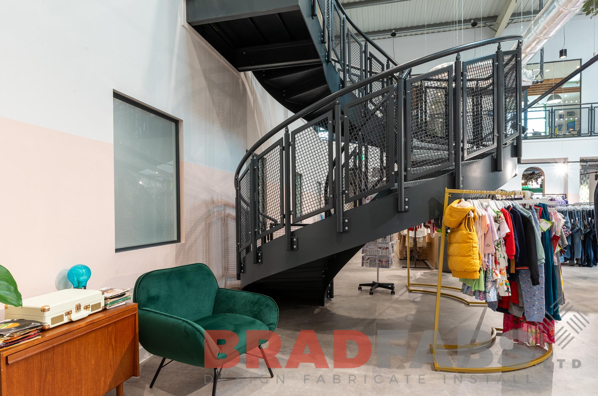 Bradfabs, helix staircase, internal staircase, durbar treads 