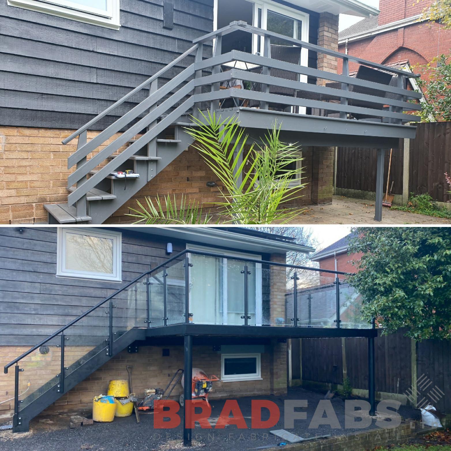 Bradfabs, balcony trasnsformation, balcony, steel balcony, bespoke product