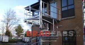 Custom made spiral staircase and fire escape, installed in North Yorkshire