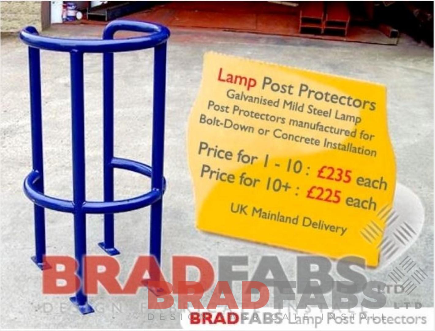 lamp post protector fabricated by bradfabs in england
