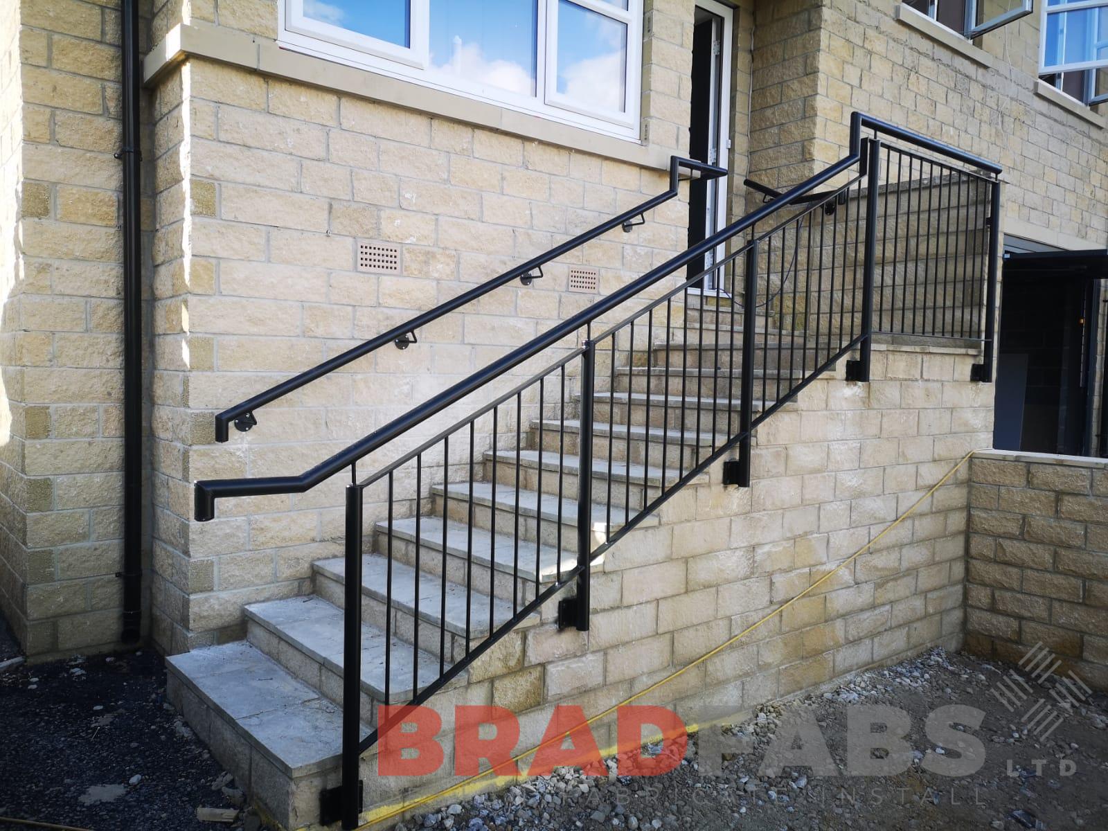 Bespoke railings and handrail mild steel galvanised and powder coated by Bradfabs 