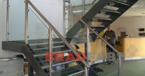 Stainless Steel and Glass Staircase Installed In Offices In Leeds