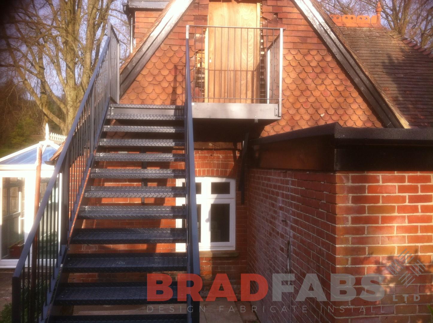 Steel Access Fire Escape Staircase for Caterham School by Bradfabs