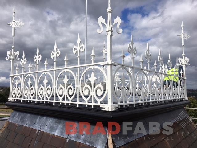 Mild steel, galvanised and powder coated white railings for a school building by Bradfabs Ltd 