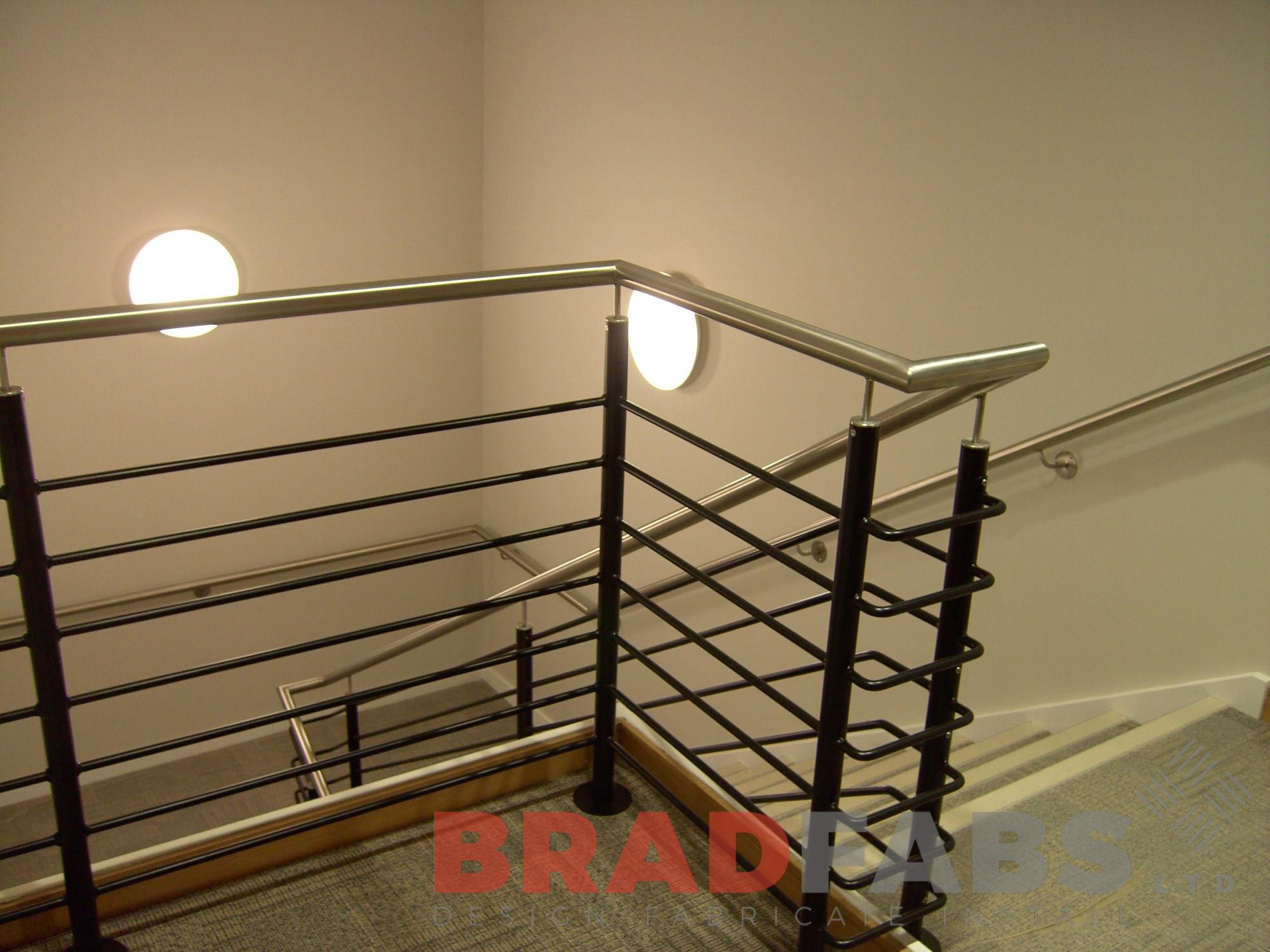 BRADFABS manufactured this balustrade for a staircase within a hospital.