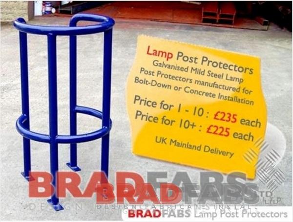Lamp post protectors supplied by Bradfabs throughout the UK