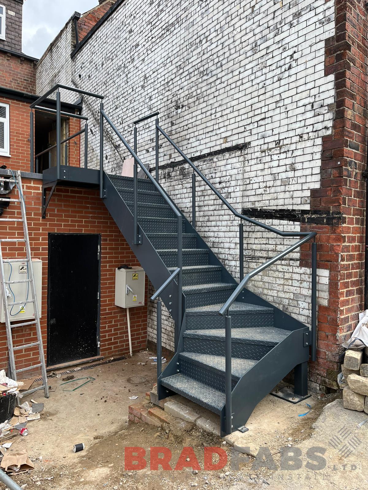 Bradfabs, staircase, external staircase, fire escape, durbar treads 