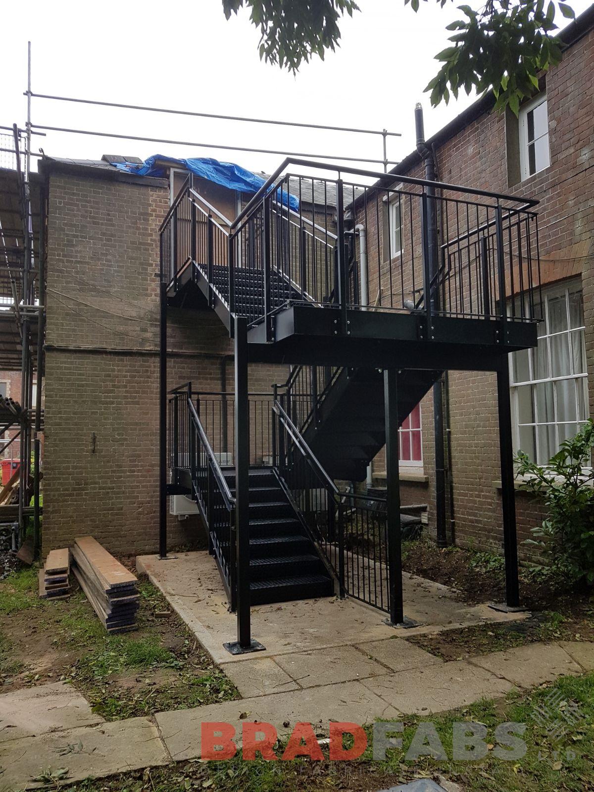 External straight staircase / fire escape for a commercial property by Bradfabs 