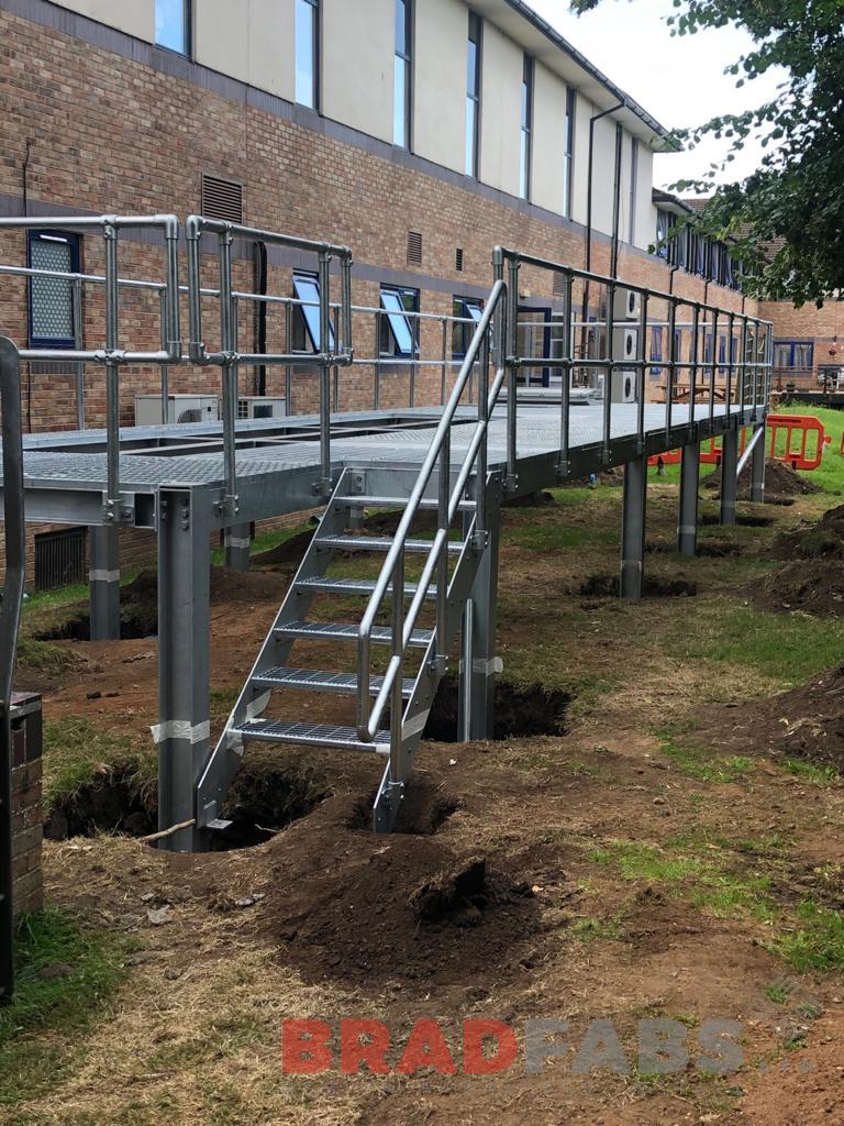 Large steel walkway for a hospital project by Bradfabs