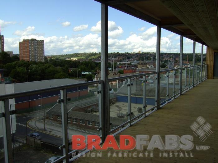 Bradfabs made the steel walkway structure to fit on the front of a set of apartments in Leeds City Centre